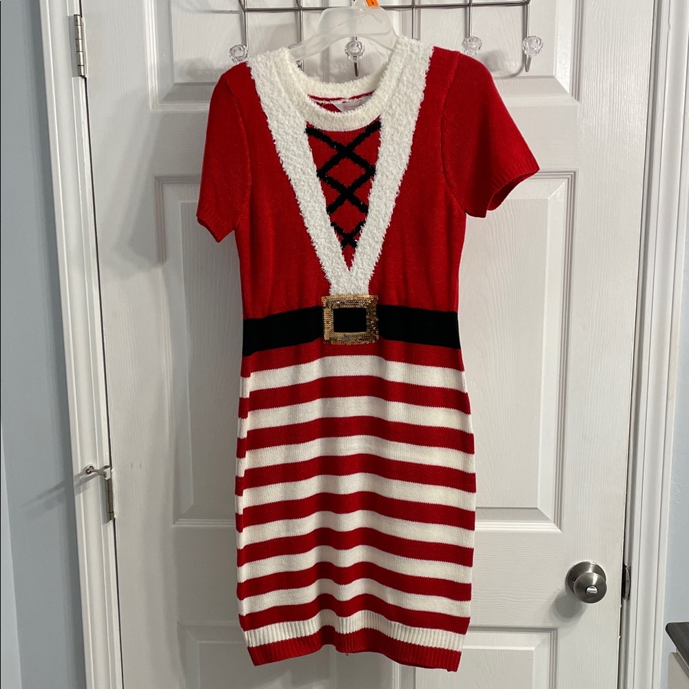 No Boundaries Red and White Striped Dress